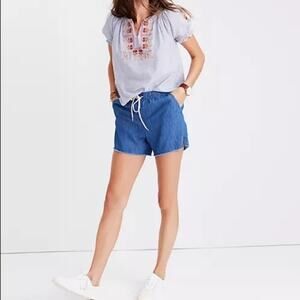 Madewell Raw Hem Chambray Shorts S